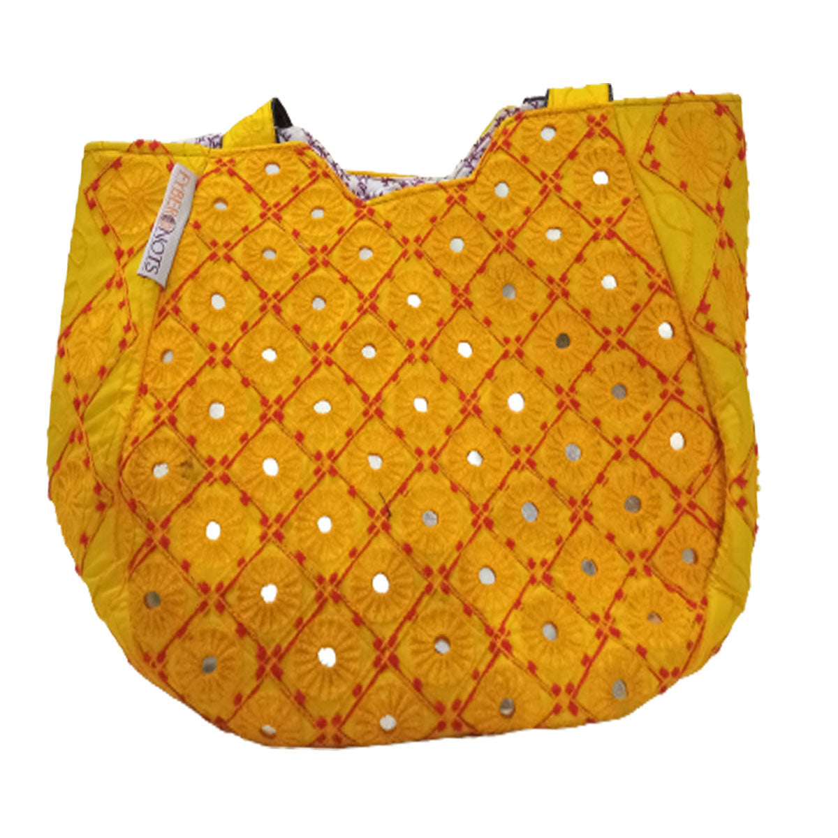Handmade Antique Moon Yellow Tote Bag